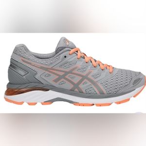 Asics GT-3000 5 Women's Running Shoes Greys & Cantaloupe Color Lace Ups Size 6